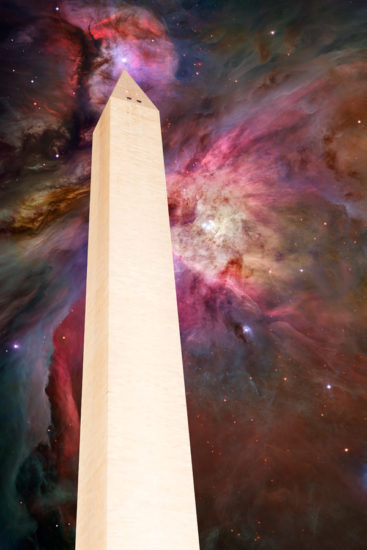 <br />
Photomanipulation combining a long exposure dawn photo I took of the Washington Monument and a space image of the Orion Nebula. 
<br /><br />
Special thanks to <b><u><a href='http://www.spacetelescope.org/' title='ESA/Hubble' target='_blank'>ESA/Hubble</a></u></b> for providing the beautiful <b><u><a href='http://spacetelescope.org/images/heic0601a/' title='Orion Nebula' target='_blank'>space image</a></u></b>, more specifically:
<b><u><a href='http://www.nasa.gov/' title='NASA' target='_blank'>NASA</a></u></b>, <b><u><a href='http://www.esa.int/ESA' title='ESA' target='_blank'>ESA</a></u></b>, M. Robberto (<b><u><a href='http://www.stsci.edu/portal/' title='Space Telescope Science Institute' target='_blank'>Space Telescope Science Institute</a></u></b>/<b><u><a href='http://www.esa.int/ESA' title='ESA' target='_blank'>ESA</a></u></b>) and the Hubble Space Telescope Orion Treasury Project Team 
<br /><br />
Available at web resolution under a Creative Commons license on condition of including credits and a link back to the <b><u><a href='http://freestock.ca/photomanipulations_g84-celestial_washington_monument_p4663.html' title='Celestial Washington Monument' target='_blank'>same image</a></u></b> from my sister website <b><u><a href='http://freestock.ca' title='freestock.ca' target='_blank'>freestock.ca</a></u></b>. For purchasing a license of this image at much higher resolution or without credit requirements, please feel free to <b><u><a href='http://somadjinn.com/theme-options/contact/' title='contact' target='_blank'>contact me</a></u></b>, I am open to discuss fair pricing for using my work in a wide variety of applications.
