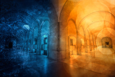 <br/>
Photomanipulation combining a wide-angle interior photo of the <a href='http://evelivesey.deviantart.com/art/Monasterio-de-Ucles-Cloister-479101255' target='_blank'>Monasterio de Ucles Cloister</a>, along with 2 bokeh and grunge textures  <a href='http://sirius-sdz.deviantart.com/art/Texture-602-482710990' target='_blank'>here</a> and <a href='http://sirius-sdz.deviantart.com/art/Premium-Texture-Pack-V-435633514' target='_blank'>here</a>.

<br><br>Special thanks to <a href='http://evelivesey.deviantart.com/' target='_blank'>Eve Livesey</a> for photographing the cloister and <a href='http://sirius-sdz.deviantart.com/' target='_blank'>Sascha, aka Sirius-sdz</a> for creating the textures. Feel free to click on their names to visit more of their amazing images from deviantART.

<br><br>Available at web resolution under a Creative Commons license on condition of including credits and a link back to the <b><u><a href='http://freestock.ca/photomanipulations_g84-a_tale_of_two_tunnels_p4945.html' title='A Tale of Two Tunnels' target='_blank'>same image</a></u></b> from my sister website <b><u><a href='http://freestock.ca' title='freestock.ca' target='_blank'>freestock.ca</a></u></b>. For purchasing a license of this image at much higher resolution or without credit requirements, please feel free to <b><u><a href='http://somadjinn.com/theme-options/contact/' title='contact' target='_blank'>contact me</a></u></b>, I am open to discuss fair pricing for using my work in a wide variety of applications.